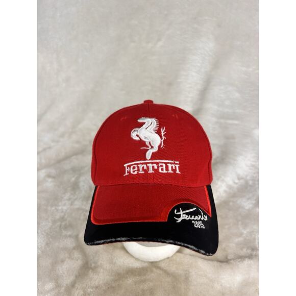 2015 Ferrari Adjustable Black/Red Hat Cap - Picture 1 of 5